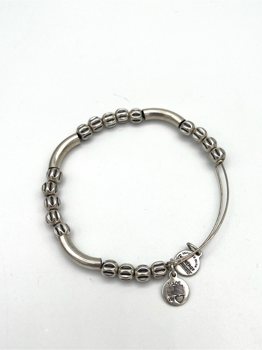 Alex and Ani RARE Niagara Bead Bracelet in Raphealian Silver Expandable